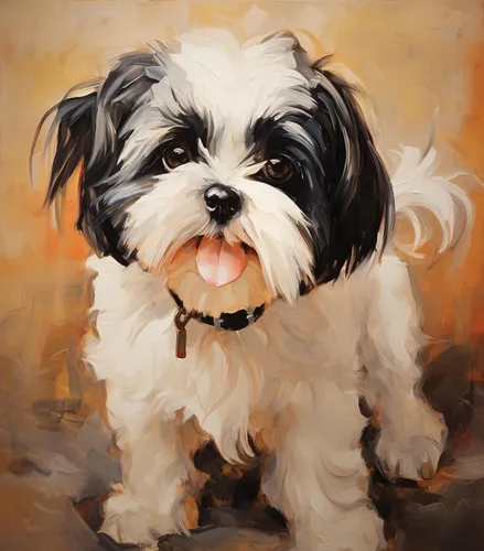 Vista 8 de ZMHZMY Kit de pintura al óleo para principiantes, pintura digital para perros Shih Tzu, por números, para adultos, principiantes, niños