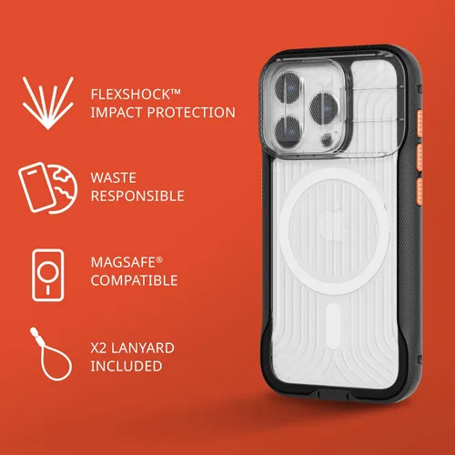 Vista 3 de Tech21 Evo Max - Funda para iPhone 15 Pro, compatible con MagSafe, funda de protección contra impactos, cordones incluidos, color negro activo