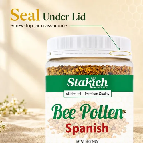 Vista 7 de Stakich Gránulos de polen de abeja español, puros, naturales, sin procesar, 1 libra (16 onzas)
