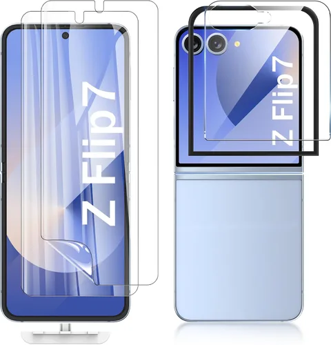 Vista 8 de Paquete de 6 protectores de pantalla para Samsung Galaxy Z Flip 4, protector de pantalla interno flexible EPU y protector de lente de cámara