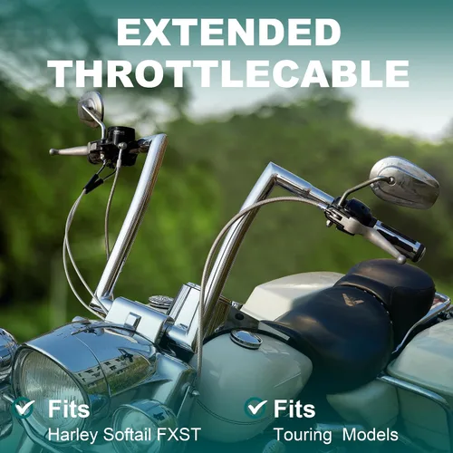 Vista 2 de MoKitDora Juego de cables de ralentí del acelerador de 39.35 pulgadas para Harley 2007-2010 Softail Custom Night Train Deuce FXSTB FXSTC FXSTD 12