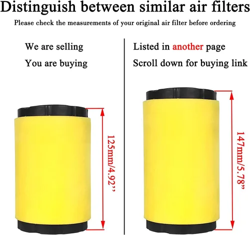 Vista 4 de Kit de afinación de filtro de aire y aceite YTH22V46 Z254F para Husqvarna YTH24V48 Z254 Z246 YTA18542 YTH2348 YTA22V46 YTA24V48 YTH24V54 Cortacésped
