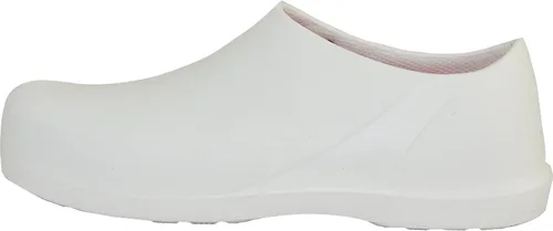 Vista 5 de VANGELO Zuecos profesionales antideslizantes para mujer, zapatos de trabajo, zapatos de enfermera, zapatos de chef, negro, blanco, lima, multicolor