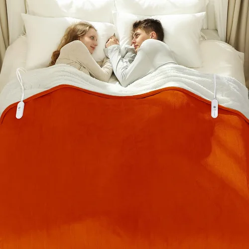 Vista 22 de Manta térmica eléctrica de franela Sherpa de 50 x 60 pulgadas - Manta eléctrica suave con 5 niveles de calefacción y 4 horas de apagado automático