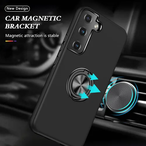 Vista 5 de para Samsung Galaxy S22 Plus - Paquete de 2 fundas de TPU autorreparables con soporte invisible (negro)