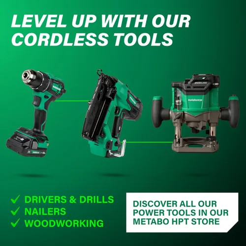 Vista 10 de Metabo HPT Fresadora de Inmersión Inalámbrica, Fresadora de Velocidad Variable de 36V, Hasta 46 Pies por Minuto, Diseño Ligero de 6.9 Libras, Luz