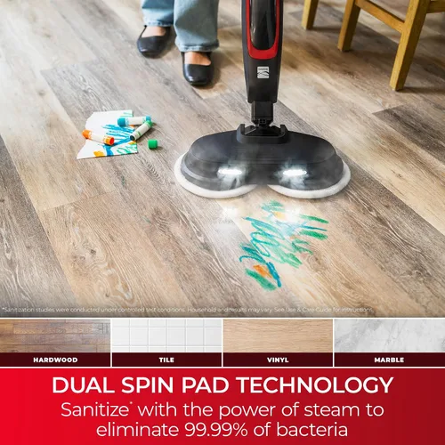 Vista 3 de Kenmore SM2070 S300 Series Steam Spin Mop for Scrubbing and Sanitizing 2 Modes, XL Water Tank, Swivel Steering, LED Headlights, Powerful Corded