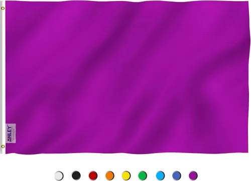 Vista 9 de Bandera ANLEY cuadriculada de color sólido, Negro