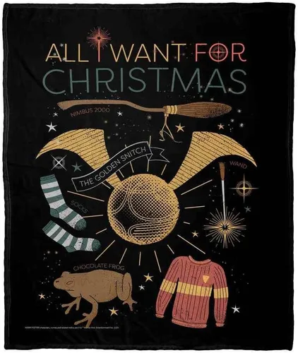 Vista 4 de Northwest Harry Potter - Manta de seda táctil, 50 x 60 pulgadas, All I Want for Christmas