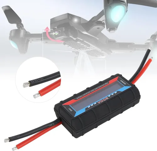 Vista 2 de Medidor de vatios Rc de 200 A, analizador de potencia, analizador de batería digital, monitor de medidor de potencia con pantalla LCD digital