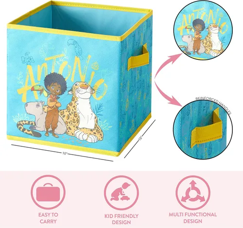 Vista 4 de Disney Encanto - Juego de dos cubos de almacenamiento espaciosos plegables, 10"x10