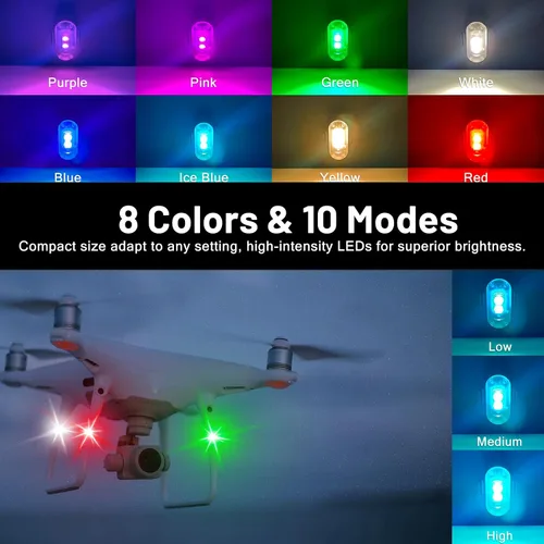 Vista 3 de XINGWU - 4 luces estroboscópicas LED inalámbricas con control remoto, 8 colores, carga USB, impermeables, luces de emergencia, luz para roca