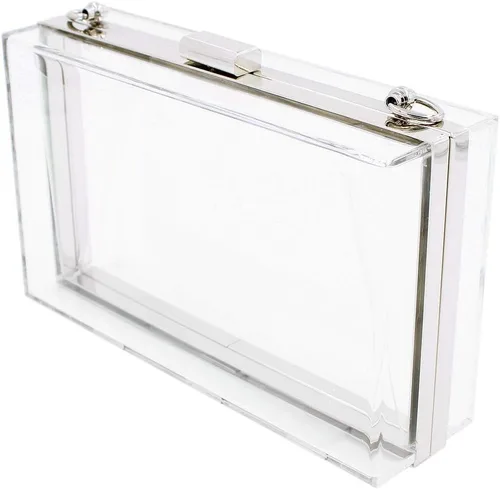 Vista 2 de Bolsa de mano de acrílico transparente de alta calidad, bolsa de mano de noche