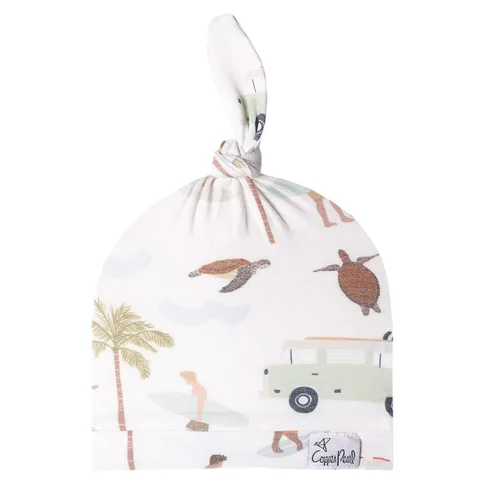 Vista 9 de Copper Pearl Gorro de bebé con nudo superior elástico suave Millie