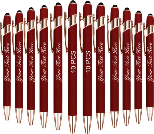 Vista 23 de 10 bolígrafos personalizados con nombre y texto para mujeres y hombres, bolígrafos personalizados con grabado gratis, regalos para negocios