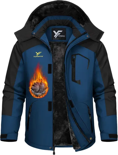 Vista 16 de Chaqueta de invierno para hombre, abrigo de trabajo, cortavientos impermeable, softshell pesado, térmica aislante, resistente al calor, para esquí