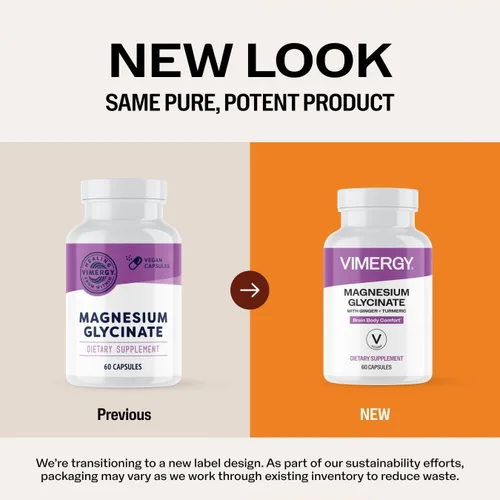 Vista 2 de VIMERGY Glicinato de magnesio – Apoyo contra el estrés – Quelado para evitar malestar estomacal*– Promueve la salud del corazón y la energía*