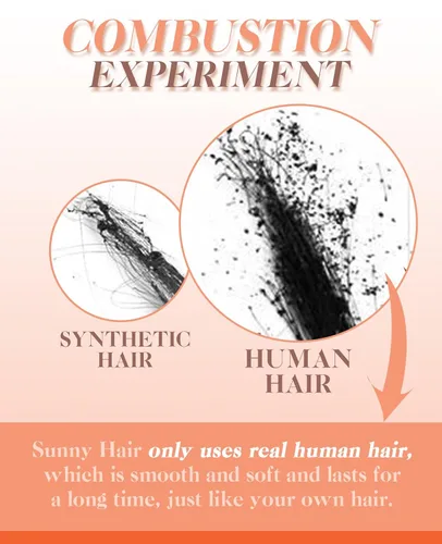 Vista 8 de Sunny Hair Trama doble negra del negro de las extensiones del pelo humano