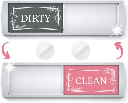 Vista 10 de ASSURED SIGNS Imán para lavavajillas Clean Dirty Sign 7 x 2 pulgadas, construcción premium Eliminate Kitchen Confusion, Strong Magnetic Hold