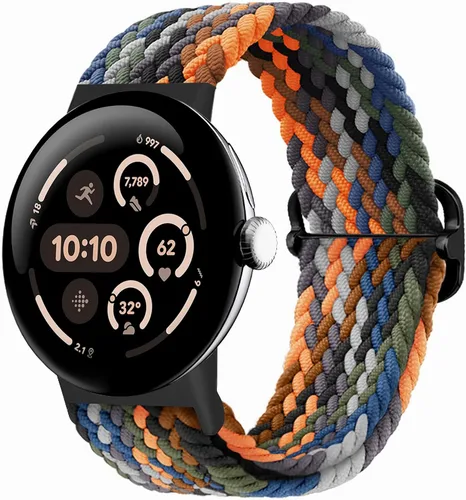 Vista 21 de Correas trenzadas Solo Loop compatibles con Google Pixel Watch 4, 3, 2, 1 de 1.61 pulgadas/1.77 pulgadas, correas elásticas ajustables de nailon