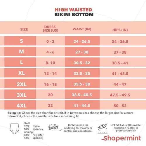 Vista 2 de SHAPERMINT Traje de baño de cintura alta para mujer, con control de abdomen, cobertura completa, talla S a grande