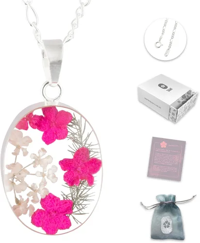 Vista 10 de TAMI Collar de plata con flor prensada