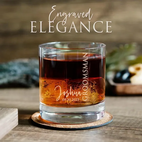 Vista 6 de D1 - Vaso de whisky personalizado para padrinos de boda, recuerdos de despedida de soltero personalizados y regalos para el mejor hombre