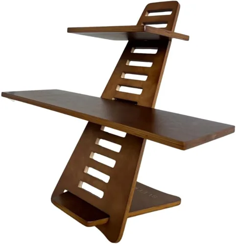 Vista 8 de Sleekform Convertidor de escritorio de pie, soporte de elevación, elevador para laptop, altura ajustable, convertidor de escritorio para sentarse a