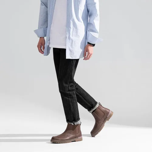 Vista 7 de Jousen Botas Chelsea para hombre, botas de tobillo casuales para hombre