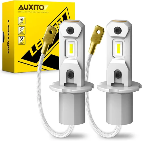 Vista 9 de AUXITO Bombillas LED antiniebla H3 3000K amarillas, súper penetración, tamaño 1:1 mini, plug n play, bombilla LED H3ll para lámpara antiniebla, DRL