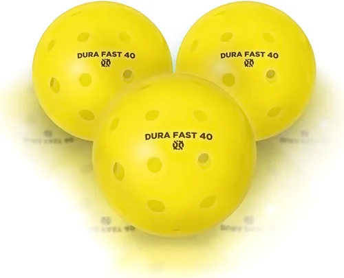 Vista 2 de Dura Fast 40 Pickleballs Pelotas de pickleball para exteriores neón o amarillas aprobadas por USAPA y sancionadas para jugar en torneos, Amarillo