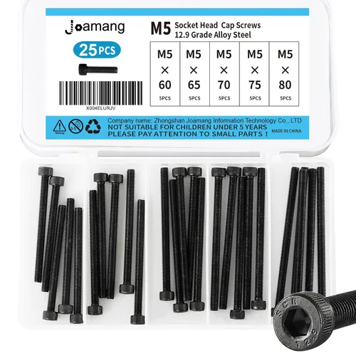 Vista 17 de Tornillos de cabeza de botón M5 x 8 mm, 12 mm, 16 mm, 20 mm, 25 mm, tornillos de cabeza de botón, acero de aleación de grado 10.9, acabado de óxido