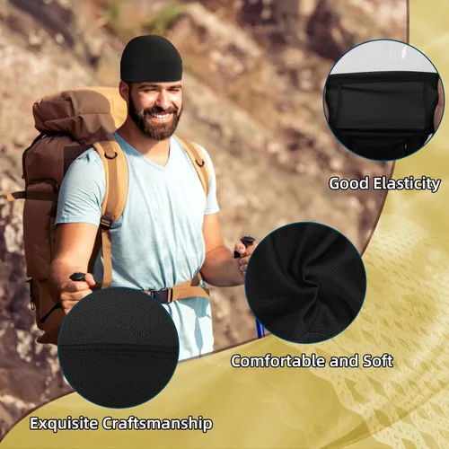 Vista 2 de Wisolt Gorras de calavera para hombre, forro de casco de enfriamiento para motocicleta, ciclismo, fútbol, bicicleta, correr, actividades al aire