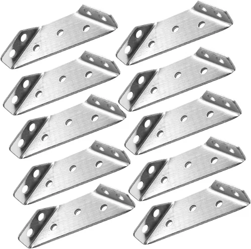 Vista 10 de Soportes angulares trapeziformes multiusos de acero inoxidable soportes de esquina de gran tamaño - 4 piezas