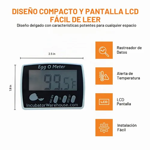 Vista 2 de Egg-O-Meter™ - Termómetro de huevo con pantalla digital grande con memoria mínima/máxima