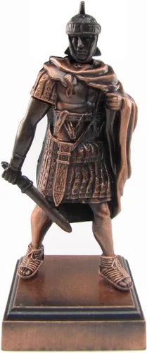Vista 2 de Gladiador romano de metal de bronce con réplica de máscara de guerrero sacapuntas fundido a presión