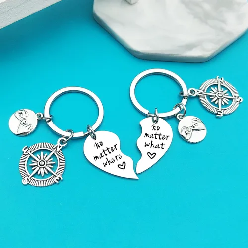 Vista 3 de Xiahuyu Best Friend Keychain No Matter What No Matter Where Keychain Christmas Birthday Gifts Friendship Gifts for Women