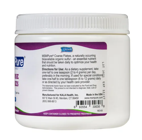 Vista 5 de KALA HEALTH MSMPure MSM Gel con Aloe Orgánico 8oz y MSM Coarse Flakes 8.8oz Bundle
