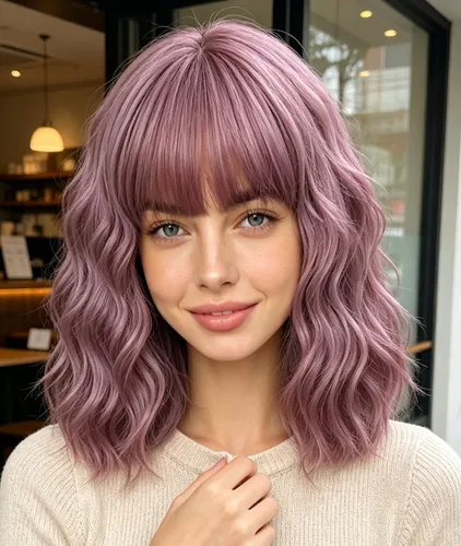 Vista 19 de Peluca negra con flequillo para mujeres negras, cabello rizado y ondulado de 14 pulgadas Negro
