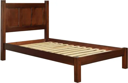Vista 5 de Grain Wood Furniture - Cama plataforma de panel de madera maciza Shaker, tamaño individual, cereza
