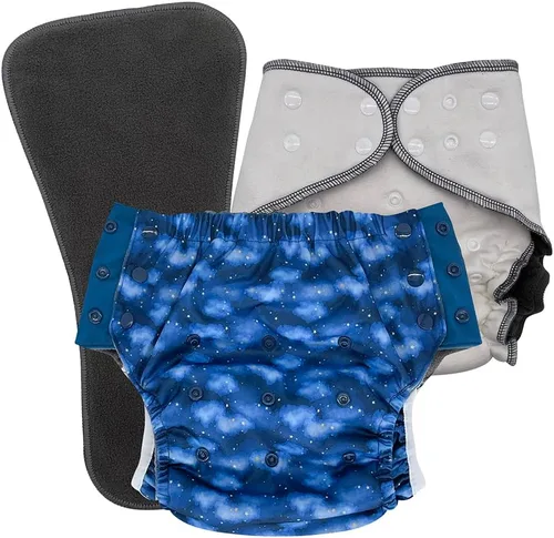 Vista 27 de EcoAble Juego de pañales de tela nocturna para niños grandes, de 6 a 16 años Bragas protectoras para necesidades especiales para incontinencia