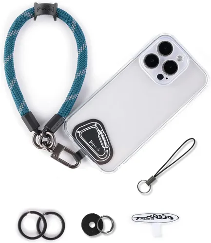 Vista 20 de Correa de Teléfono para Mano y Muñeca, Cordón de Teléfono con Parche ×2, Soporte para Funda de Teléfono Celular, Correa de Muñeca para Llaves, Negro