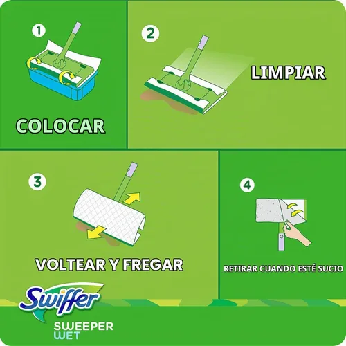 Vista 2 de Swiffer Sweeper - Recambio de paño húmedo, color blanco, 64