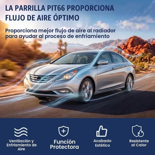 Vista 3 de PIT66 Conjunto de parrilla delantera cromada compatible con Sonata 2011 2012 2013 HY1200154 863503S100
