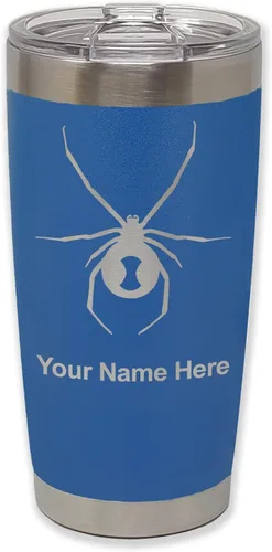 Vista 36 de LaserGram Vaso aislado al vacío de 20 onzas, araña viuda negra, grabado personalizado incluido (negro)