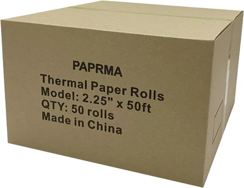 Vista 8 de rollos de papel térmico comprobante, 2 1/4 pulgadas x 50 pies (100 rollos), Blanco