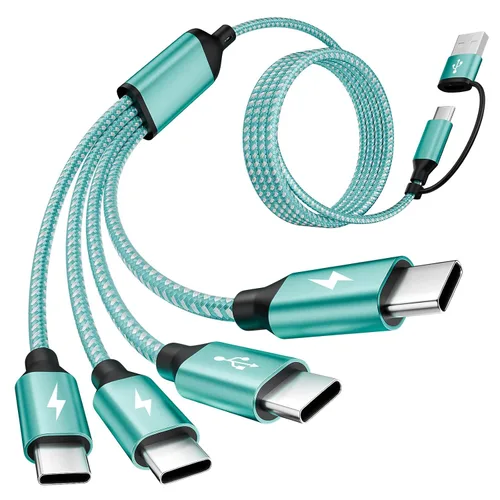 Vista 23 de MPATIBY Cable de carga múltiple USB C, cable de carga USB A/C a USB C 5FT 4 in 2 Multi Charger Cord with 4 Type-C Connectors Compatible with
