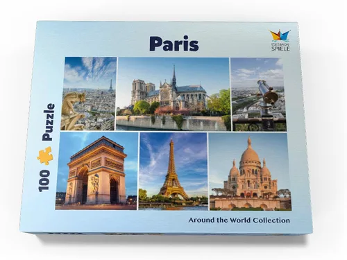 Vista 4 de MyPuzzle Paris - Notre Dame, Torre Eiffel y Sacre Coeur - Rompecabezas prémium de 100 piezas para adultos