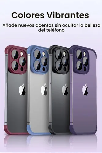 Vista 6 de LEKEVO Funda sin marco para iPhone 15 Pro Max con protector de lente de cámara, funda delgada de TPU suave a prueba de golpes, carcasa minimalista