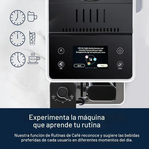 Vista 11 de De'Longhi Rivelia - Máquina automática de café expreso con molinillo y espumador de leche, cafetera todo en uno, café con leche caliente y helado